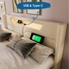 BlingBin Boxspringbett Stauraumbett Polsterbett (1-St, Funktionsbett mit Bettkasten und Lattenrost 160x200cm), Doppelbett inkl. Farbwechselnde LED-Beleuchtungsleiste Bild 2