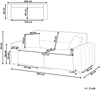 Sofa 3-Sitzer FAUSKAN Stoff Schwarz Bild 2