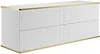 Vente-unique - KELIZA Waschbeckenmöbel Holz, Platte Weiß - B 47 cm x H 54 cm x L 150 cm Bild 5