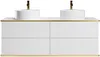 Vente-unique - KELIZA Waschbeckenmöbel Holz, Platte Weiß - B 47 cm x H 54 cm x L 150 cm Bild 2