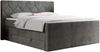 Boxspringbett KING EIGAR, mit einer Doppelmatratze, einem genähten Kopfteil - 160x200 - Dunkelgrau Velours - H3 Bild 3