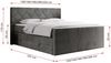 Boxspringbett KING EIGAR, mit einer Doppelmatratze, einem genähten Kopfteil - 160x200 - Dunkelgrau Velours - H3 Bild 5