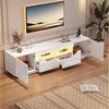 Merax Lowboard hochglanz Fernsehschrank mit LED-Beleuchtung (Für Fernseher bis 75 Zoll, 1 St, Push-to-Open-Funktion), TV-Schrank mit 2 Schubladen,2 Schränken & offenen Regalen,180x40x45cm Bild 3