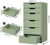 Homfa Kommode Schubladenschrank, Schubladenkommode, Aktenschrank, mit 6 Schubladen, 45x40x90,5 cm, Grün Bild 4
