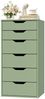 Homfa Kommode Schubladenschrank, Schubladenkommode, Aktenschrank, mit 6 Schubladen, 45x40x90,5 cm, Grün Bild 1