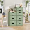 Homfa Kommode Schubladenschrank, Schubladenkommode, Aktenschrank, mit 6 Schubladen, 45x40x90,5 cm, Grün Bild 2