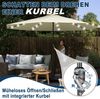 FIVMEN Sonnenschirm Ø350cm Gartenschirm Balkon Terrassenschirm mit Solar-LED, Marktschirm Kurbelschirm UV-Schutz, Winkel nicht einstellbar Bild 3