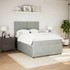 vidaXL Boxspringbett mit Matratze Hellgrau 140x200 cm Samt 3294652 Bild 5