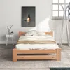 Massivholzbett, Einzelbett mit Kopfteil und Lattenrost, 90x200 cm, Holzbett, Jugendbett, Kinderbett, Kiefer Bild 2
