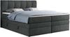 Boxspringbett mit Doppelmatratze - ALVIN-KING Dunkelgrau 200x200 cm Stoff Hart (H4) Bild 3