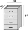 Dmora Kommode Solano, Kommode mit 4 Schubladen für das Schlafzimmer, Mehrzweck-Büro- oder Arbeitszimmerschrank, 60 x 41 x 87 cm, Eiche und Weiß Bild 3