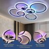 oyajia Deckenleuchte 46W LED Deckenlampe RGB Farbwechsel, Modern 6 Flammig Ringoptik Design, LED fest integriert, Kristall-Lichteffekt Deckenleuchte für Wohnzimmer Schlafzimmer Hotel Bild 4