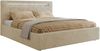 Polsterbett GOLD 5 CLASSIC 200 x 200 cm mit LED-Beleuchtung & Bettkasten, Doppelbett inkl. Lattenrost, Metall-Lift-System & Stauraum - Creme Plüsch Bild 5