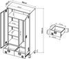 Kleiderschrank Hankasalmi mit 2 Schubladen 180x90x40 cm Weiß [en. casa] Bild 4