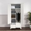 Kleiderschrank Hankasalmi mit 2 Schubladen 180x90x40 cm Weiß [en. casa] Bild 2