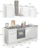 Yourkitchen 'JAZZ' Küchenzeile ohne Elektrogeräte, Holznachbildung schwarz, 220 x 211 x 60 cm, mit Schublade, links oder rechts montierbar Bild 5