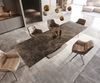 Esstisch Edge 200-300x100 Keramik Emperador Extra Lucidato Dunkelbraun Wave Edelstahl ausziehbar Bild 4