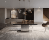 Esstisch Edge 200-300x100 Keramik Emperador Extra Lucidato Dunkelbraun Wave Edelstahl ausziehbar Bild 2