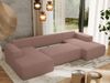 U-förmiges Ecksofa mit Schlaffunktion, Bettkasten und losen Kissen, zwei Armlehnen - TRENTINO U - Rosa Boucle Bild 4