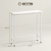 HOMCOM Konsolentisch mit verstellbar Fußpads, Kippschutz, Marmoroptik (Beistelltisch, 1-St, Flurtisch), für Kleinen Raum, Eingang, Flur, Wohnzimmer 75 x 24 x 76 cm Weiß Bild 3