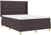 vidaXL Boxspringbett mit LED-Lichtleisten Braun 140 x 190 cm Stoff 3343689 Bild 2