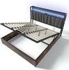 Merax Polsterbett mit LED App-Control und USB Anschlüssen, Holz Braun, 180 x 200 cm Bild 5