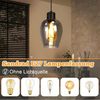 ZMH Hängeleuchte Schwarz Hängelampe Esstisch Pendelleuchte E27 Einflammig Esszimmerlampe Rauchglas Vintage Für Küche Schlafzimmer Hotel Ohne Lichtquelle Bild 3