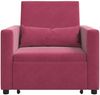vidaXL Ausziehbare Schlafcouch Einzel mit Rädern Weinrot Samt 42002702 Bild 5
