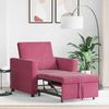 vidaXL Ausziehbare Schlafcouch Einzel mit Rädern Weinrot Samt 42002702 Bild 3