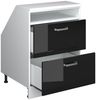 Dachschrägenschrank Rion Schwarz Hochglanz 60 x 81.6 cm mit 2 Schubladen, Schrankkorpus 60 cm Tiefe Vicco Bild 4