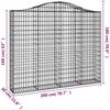 vidaXL Gabione mit Hochbogen 200x30x160/180 cm Verzinktes Eisen 153388 Bild 5