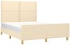 vidaXL Bettgestell ohne Matratze Creme 140x190 cm Stoff 3124973 Bild 3