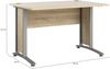 Dmora Schreibtisch Amigos, Mehrzweckschreibtisch, Bürotisch für PC, Eckschreibtisch, 120x80 h75 cm, Grau und Eiche Bild 3