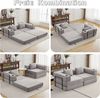 Leawin Sofa Modulares Schlafsofa aus Chenille mit Bettfunktion-Sofas Wohnzimmer, Flexibles Sofa & Bett für Wohnzimmer, Wohnung oder Gästezimmer Bild 3