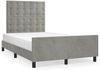 vidaXL Bettgestell ohne Matratze Hellgrau 120x190 cm Samt 3270602 Bild 2