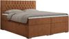 Boxspringbett mit 2 Bettkästen, Matratze und Topper - PERA - 200x200cm - Orange Stoff - H4 Bild 3