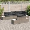 vidaXL Gartensofa-set mit Speicher 8 pcs Grau Poly Rattan 3355778 Bild 3