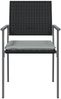 vidaXL Gartenstühle mit Kissen 6 Stk. Schwarz 54x62,5x89cm Poly Rattan 3187082 Bild 4