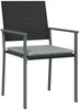 vidaXL Gartenstühle mit Kissen 6 Stk. Schwarz 54x62,5x89cm Poly Rattan 3187082 Bild 3
