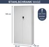 Metallschrank abschließbar DANIEL - Zahlenschloss, 5 Ebenen | Aktenschrank Büroschrank Stahl Mehrzweckschrank Werkstatt Werkzeugschrank, 185x90x40cm Grau Bild 2