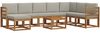vidaXL Outdoor-Sofagarnitur mit Kissen 9 pcs Natürlich und Hellgrau 3366834 Bild 2