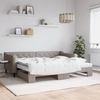 vidaXL Tagesbett Ausziehbar mit Matratzen Taupe 90x200 cm Stoff 3197447 Bild 1