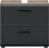 welltime Waschbeckenunterschrank FLORENZ, Breite 60 cm, 2 Schubkästen,ink. Siphonausschnitt (1-St, TOPSELLER) hochwertige MDF Front, Griff schwarz, Badschrank, Bad Bild 3