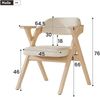 Merax 4 klappbare Esszimmerstühle, 4er-Set, Polsterstühle aus Massivholz, bequem und atmungsaktiv, faltbar und verstaubar, Leinen, Beige Bild 4