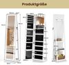 360° Drehbarer Schmuckschrank mit Beleuchtung & Spiegel Spiegelschrank Standspiegel Weiß Bild 2