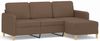 vidaXL 3-Sitzer-Sofa mit Hocker Braun 180 cm Stoff 3201195 Bild 2