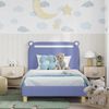 vidaXL Kinderbettgestell mit Kopfteil Jeans blau 80 x 200 cm Stoff 42011218 Bild 3