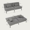 Woltu Schlafsofa, 2-Sitzer-Schlafsofa rutschfest mit 2 Kissen Verstellbarer Rückenlehne Bild 3