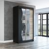 Schwebetürenschrank RIMA 2-türig Schrank 120 cm (mit Spiegel) Farbe: Schwarz , sonoma Bild 2