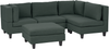 Beliani 'Unstad' Sofa, Grün, Stoff, 72 x 152 x 228 cm, mit Ottomane, Links Bild 4